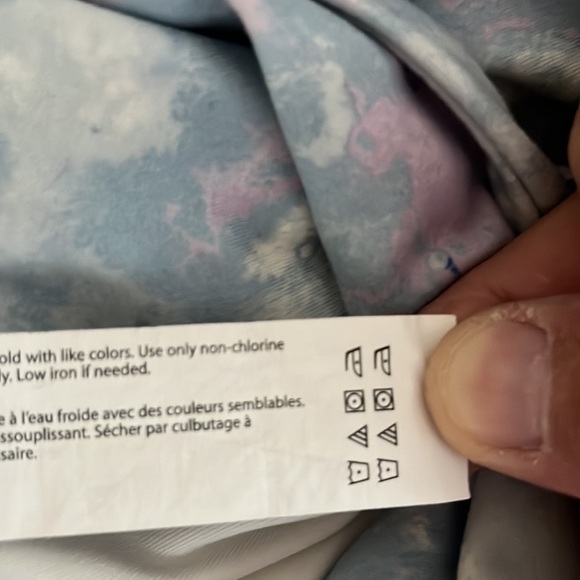 Wildfox Legging Sweat Watercolor Spill Tie Dye Blue Pant High Waist Sz Large - Picture 7 of 9